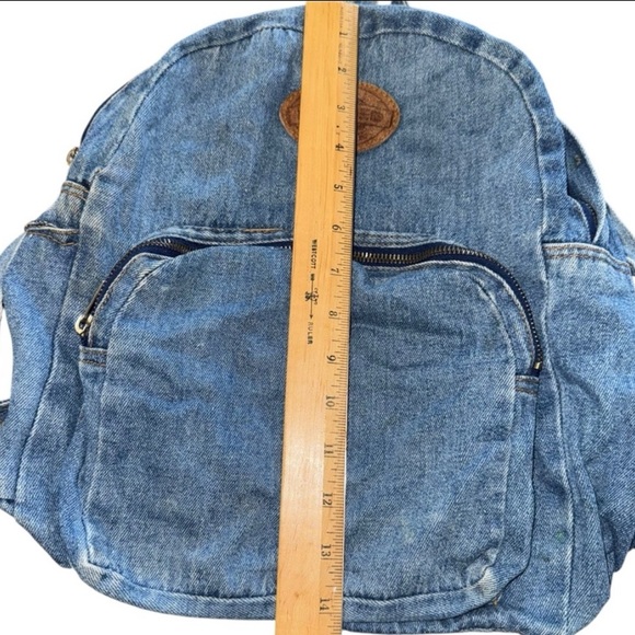 Vintage Rugged Exposure Denim Backpack Blue Jean 90s Y2K Bag - Picture 9 of 12
